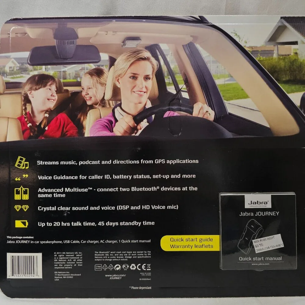 NEW Jabra Journey Bluetooth in Auto Speakerphone AC Adapter Car Charger USB